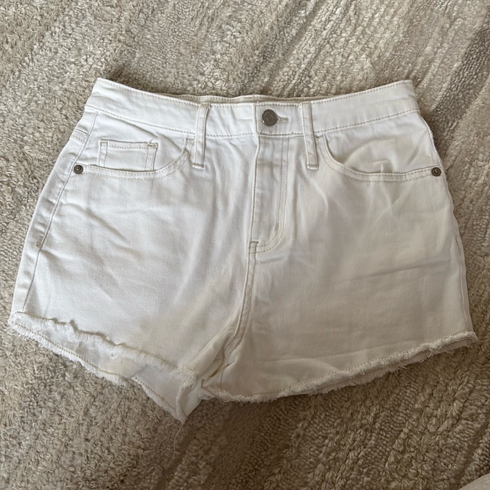 White jean shorts